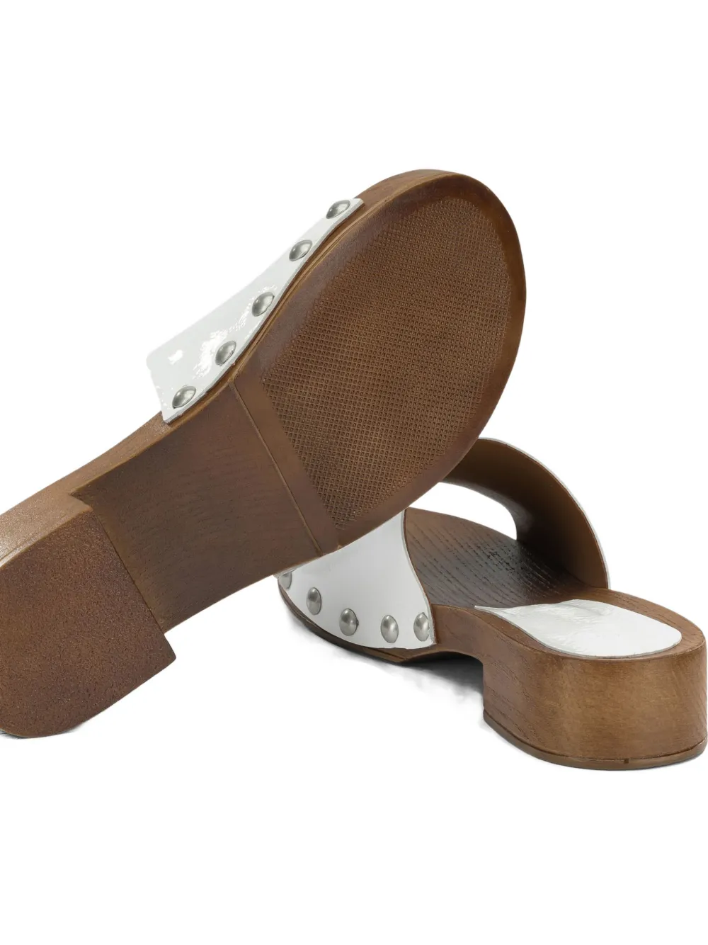 Copenhagen Studios stud-embellished leather clog sandals Wit