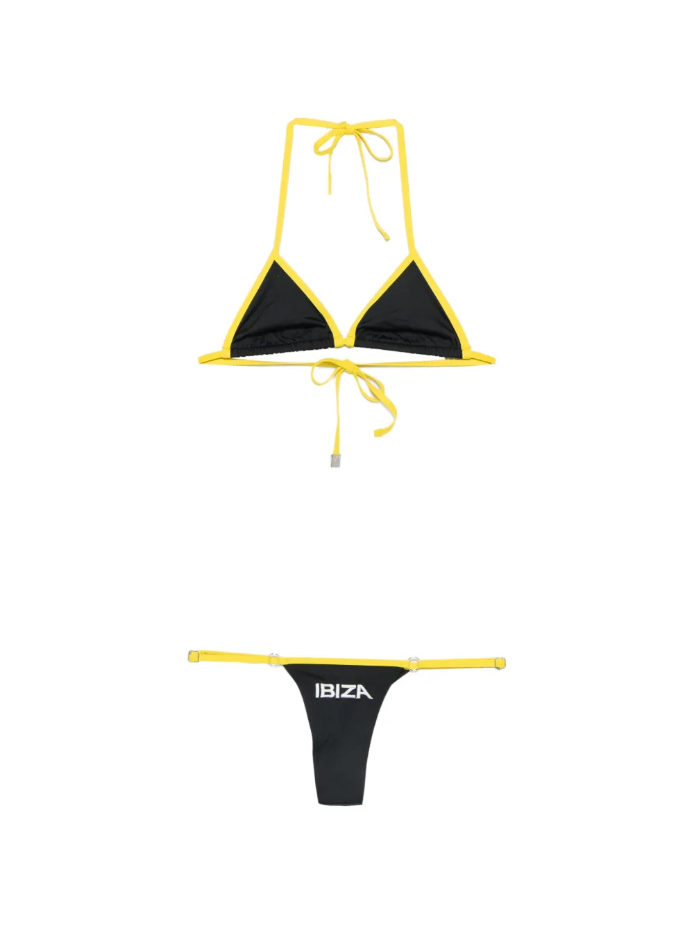 The Attico logo-print triangle-cup bikini - Nero