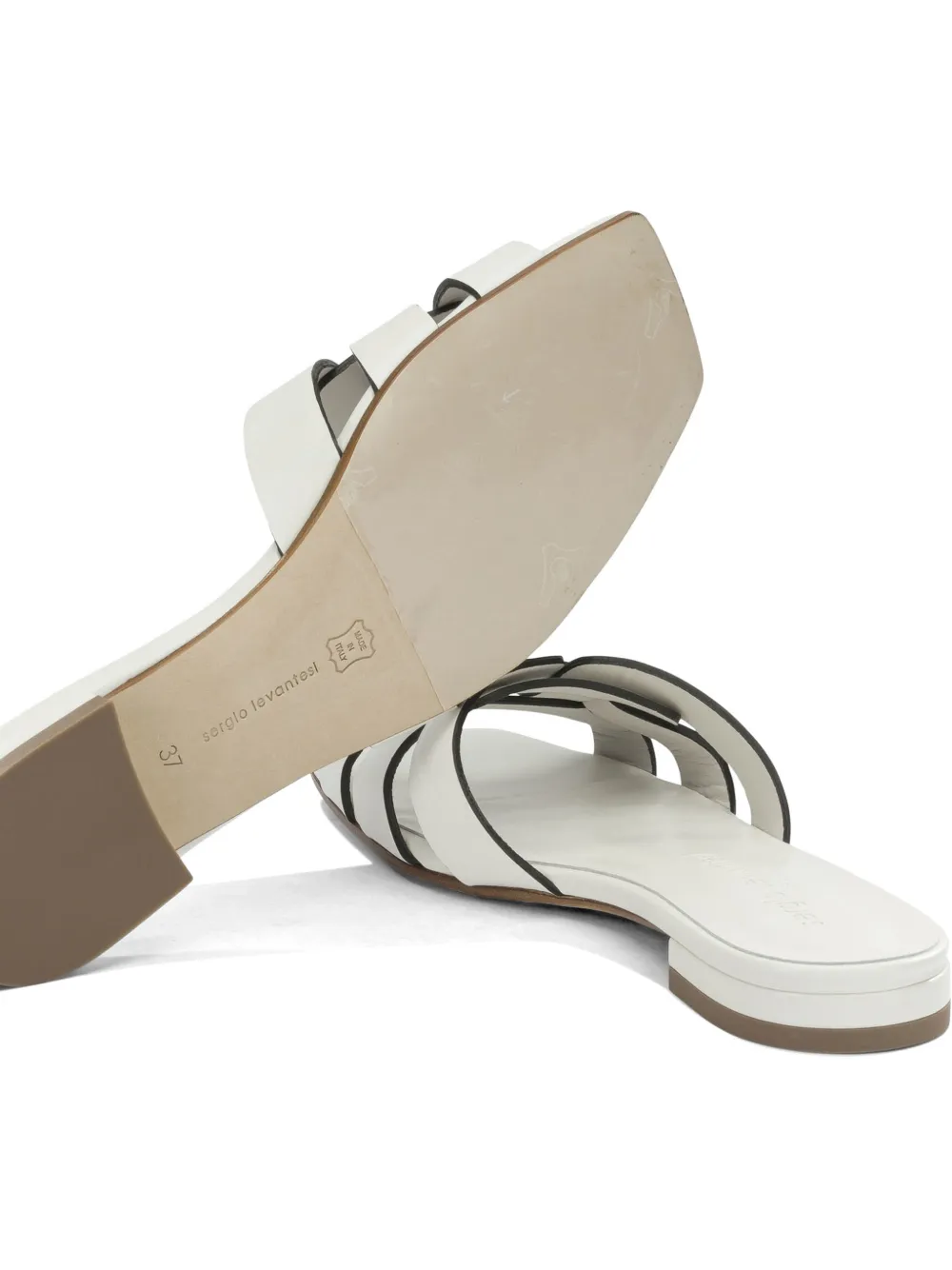 Sergio Levantesi Norma6 Tryde interwoven leather sandals Wit