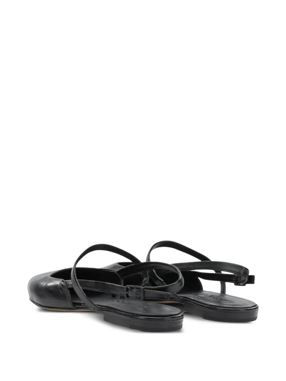 Pomme D´Or pointed-toe slingback flat pumps Zwart