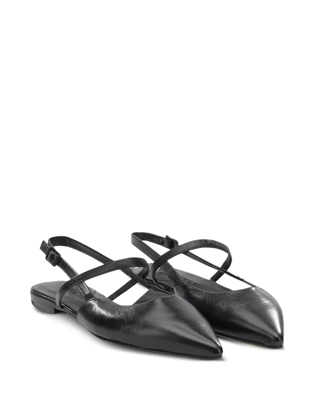 Pomme D´Or pointed-toe slingback flat pumps Zwart