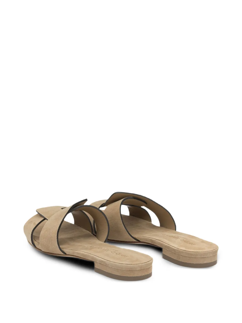 Sergio Levantesi Aria crossover-strap suede slides Beige