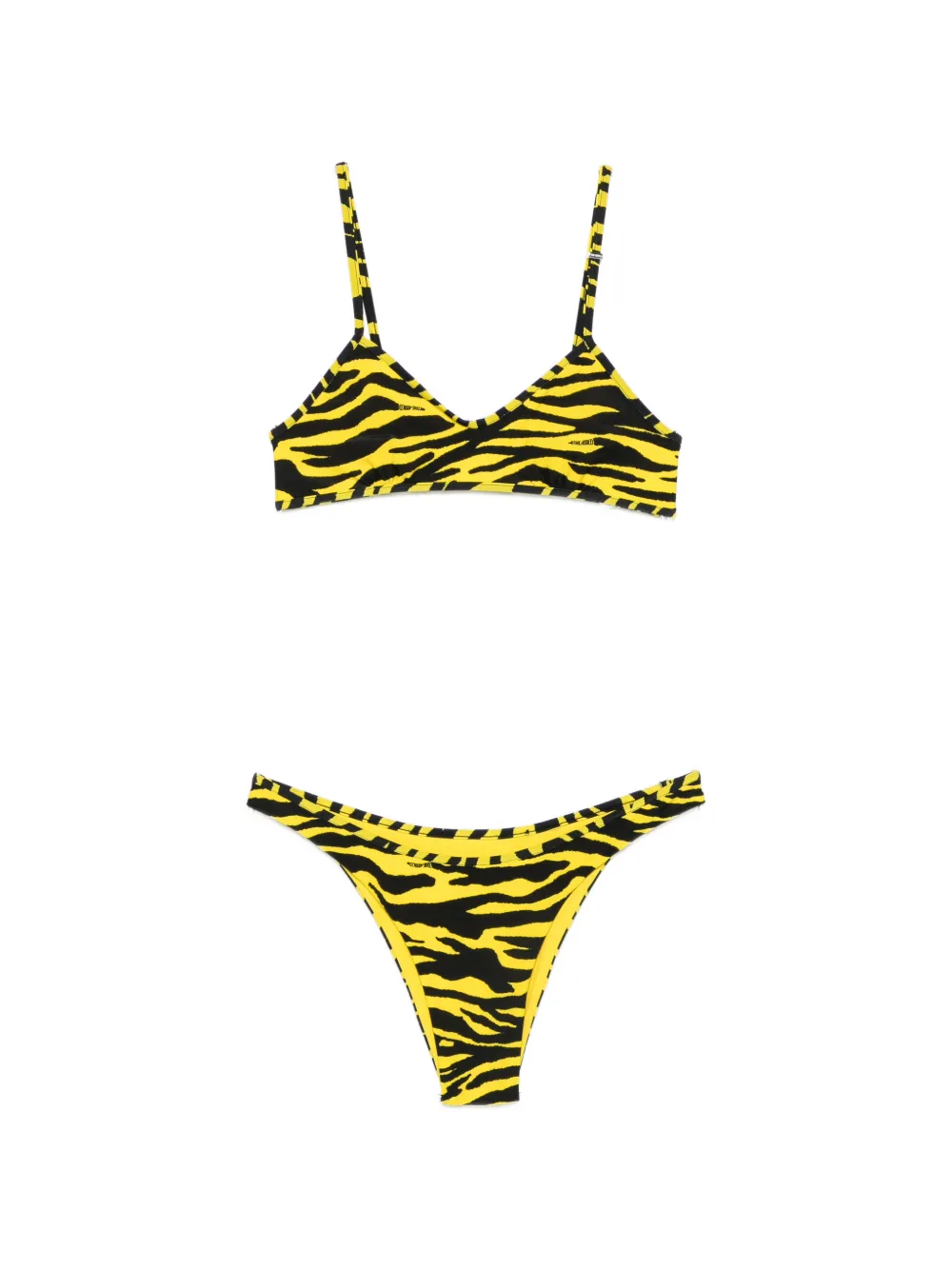 The Attico tiger-print bikini - Gelb