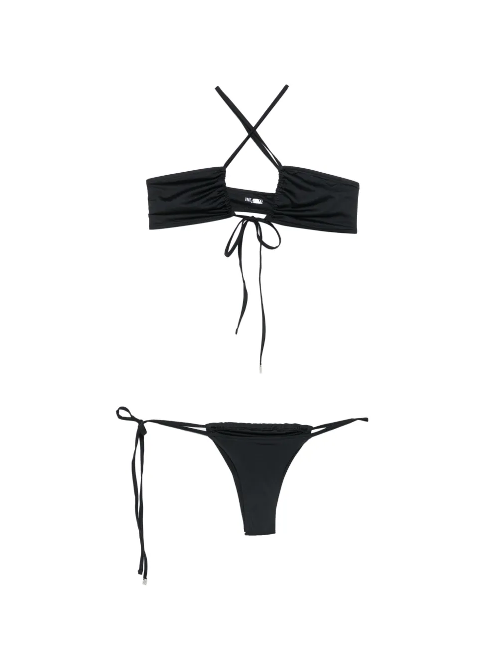 The Attico halterneck side-tie bikini - Nero