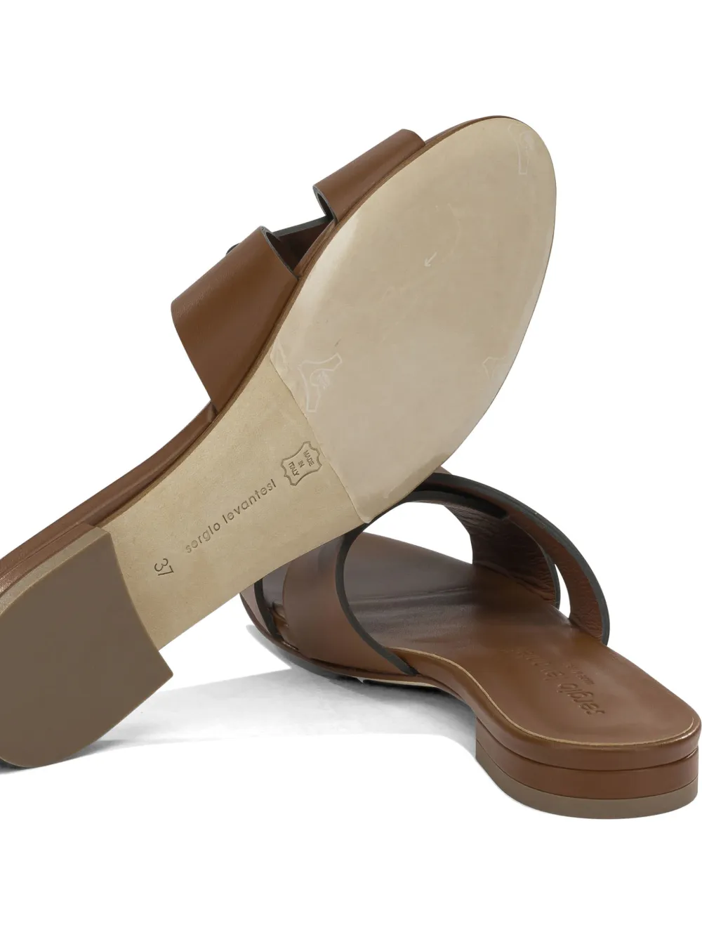 Sergio Levantesi Aria6 Tryde cut-out leather sandals Bruin