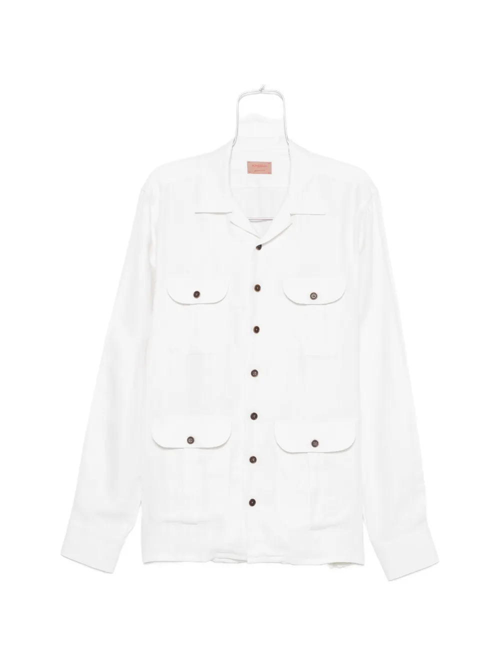 BORRIELLO NAPOLI four-pocket overshirt - Bianco