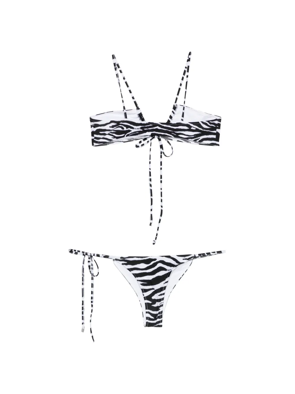 The Attico Bkini met zebraprint Wit