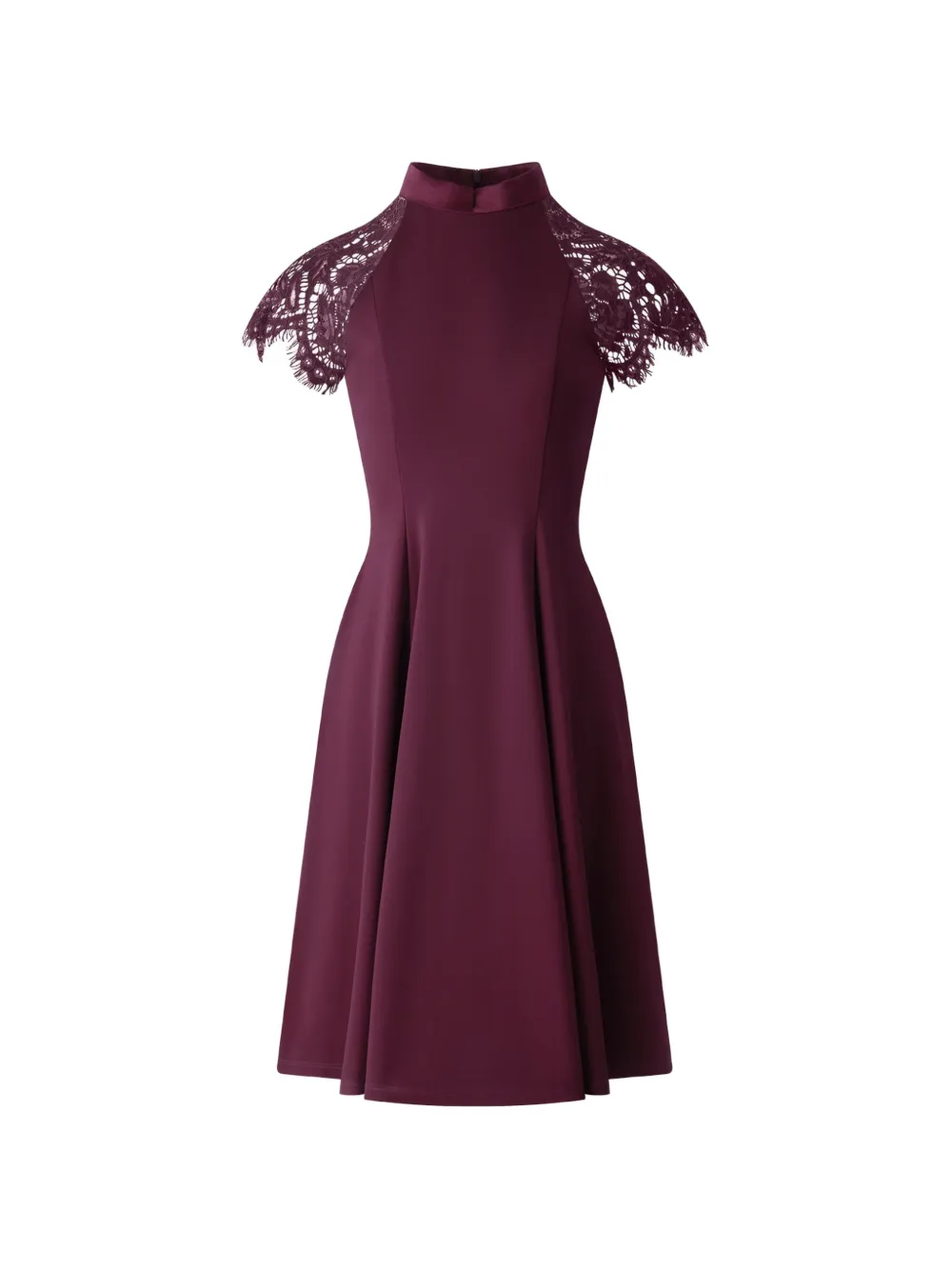 Shanghai Tang Tang lace-sleeves mini dress - Violett