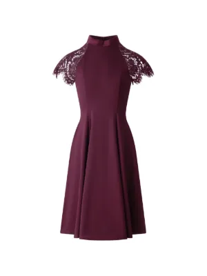 Victoria Beckham V-neck Pleated Midi Dress | Red