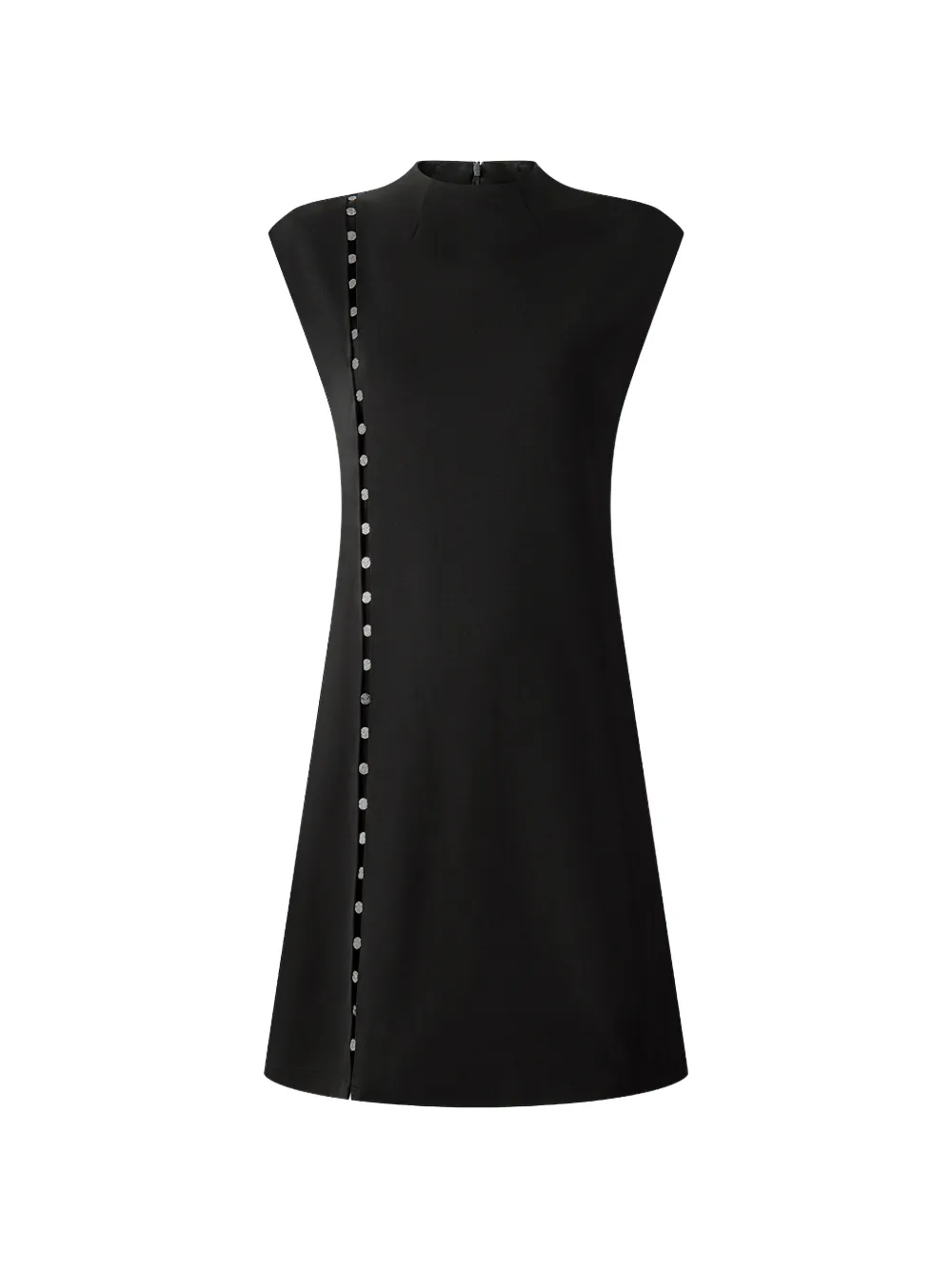 Shanghai Tang Tang button-embellished mini dress - Nero