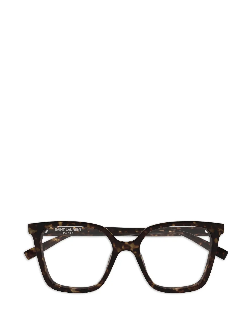 Saint Laurent Eyewear tortoiseshell-effect square-frame glasses - Marrone