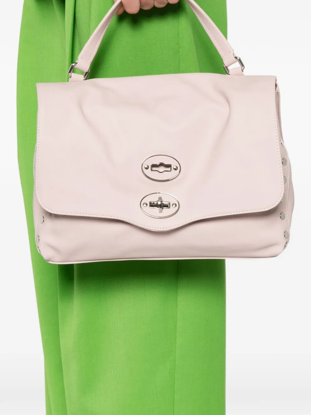 Zanellato Kleine Postina leren shopper met studs Roze