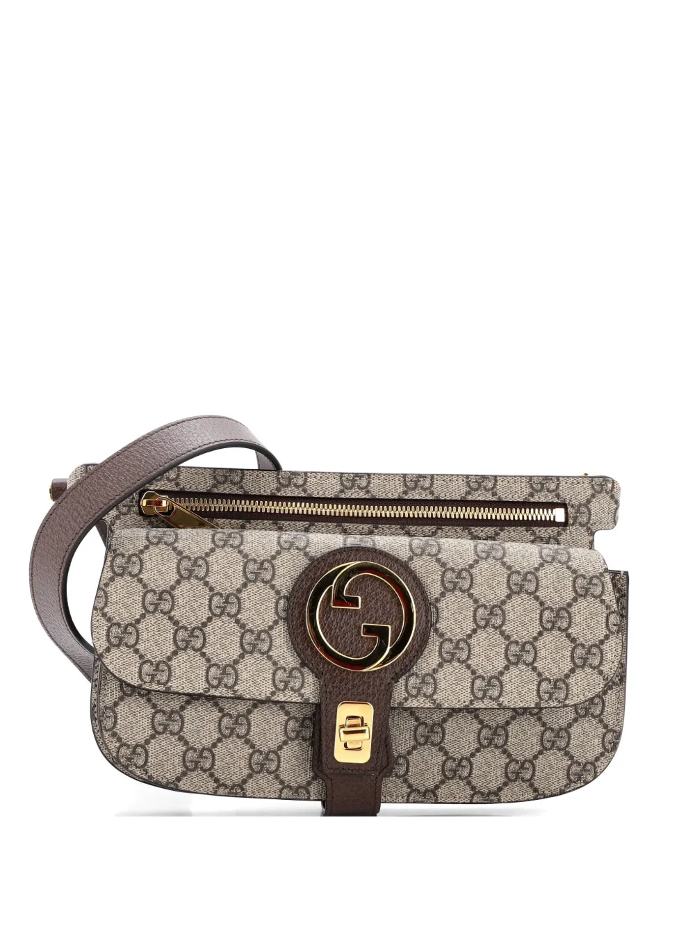 Gucci Pre-Owned Blondie Flap Pocket GG Coated Canvas belt bag - Marrone