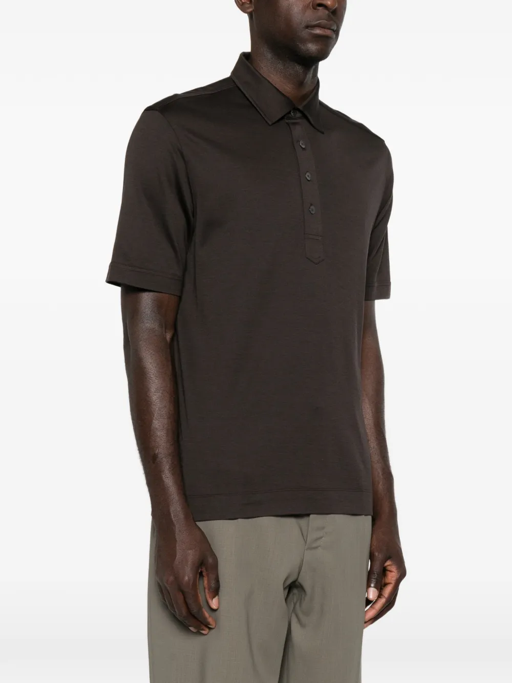 Zegna Poloshirt met korte mouwen Bruin