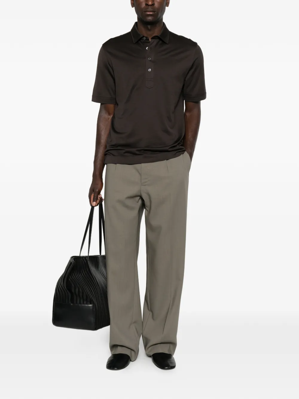 Zegna Poloshirt met korte mouwen Bruin