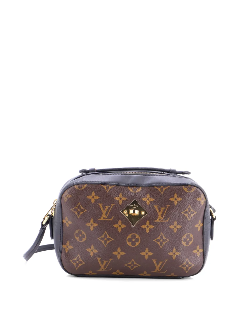 Louis Vuitton Pre-Owned Saintonge Handbag Monogram Canvas with Leather crossbody bag - Nero