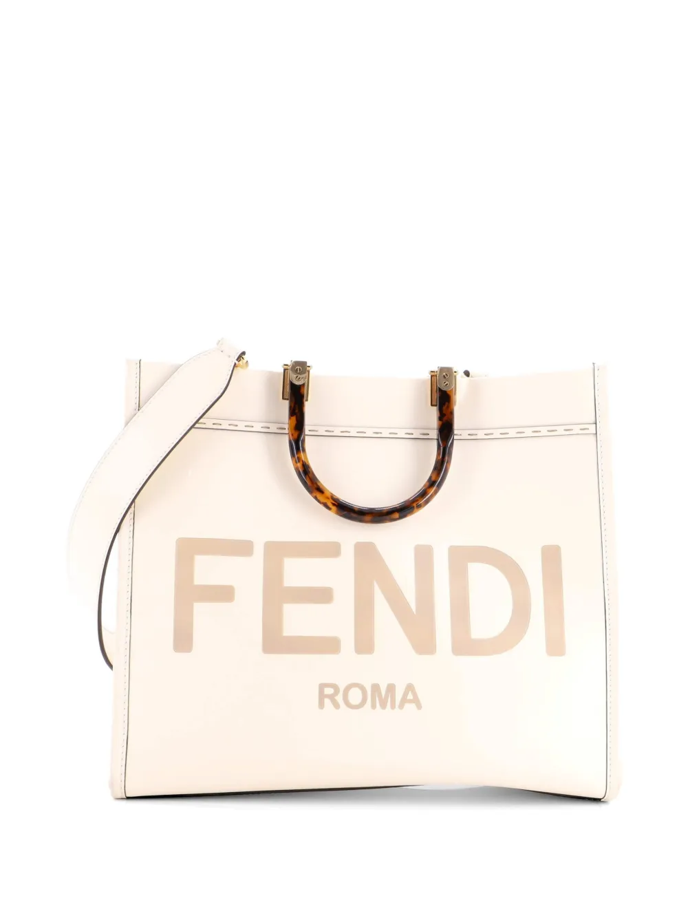 Fendi Pre-Owned Sunshine Shopper Leather Medium tote bag - Bianco