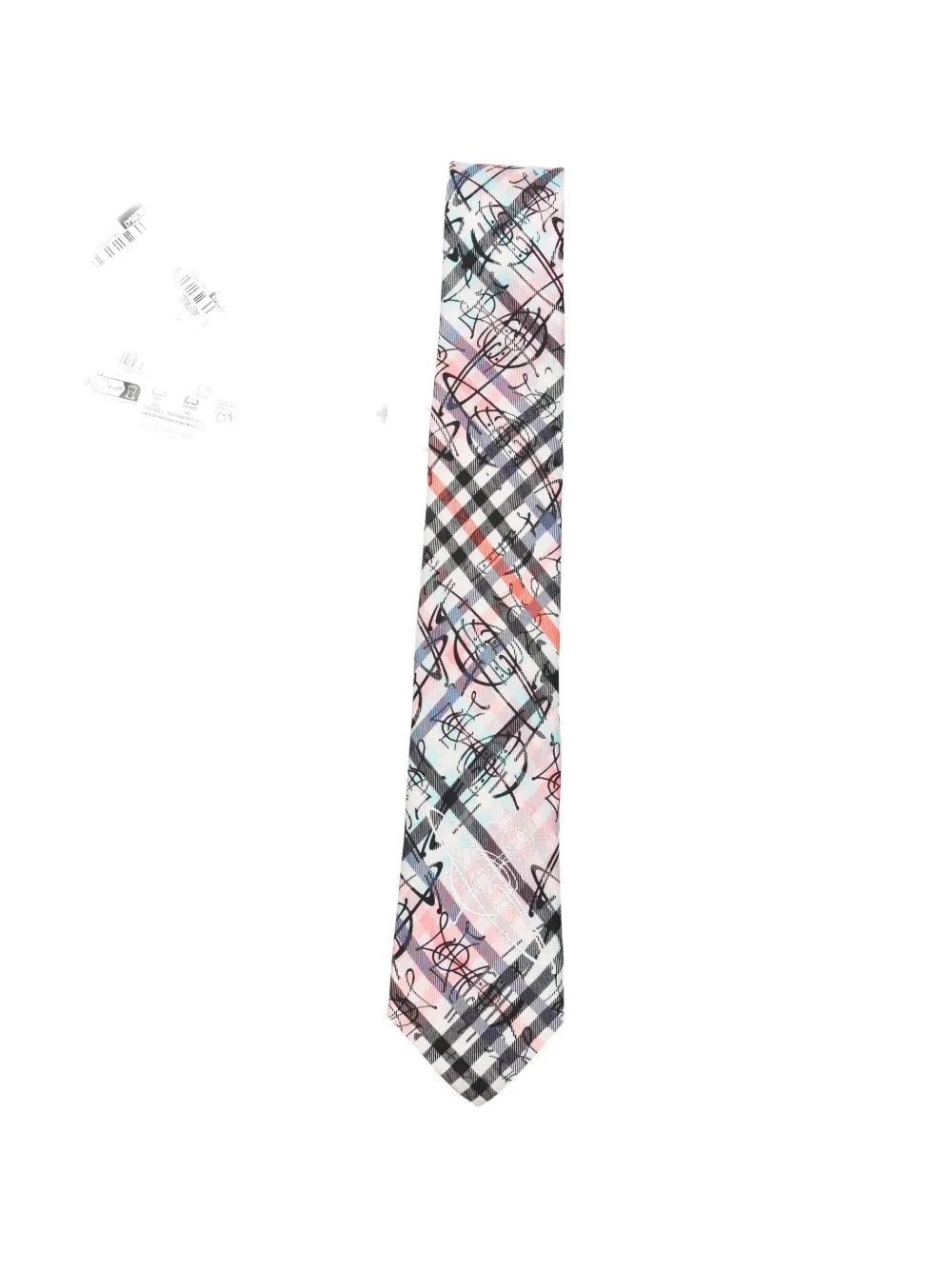 Vivienne Westwood Orb-detail checked tie - Weiß