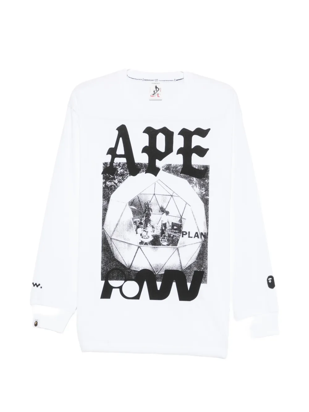 A BATHING APE® graphic-print long-sleeve T-shirt - Weiß