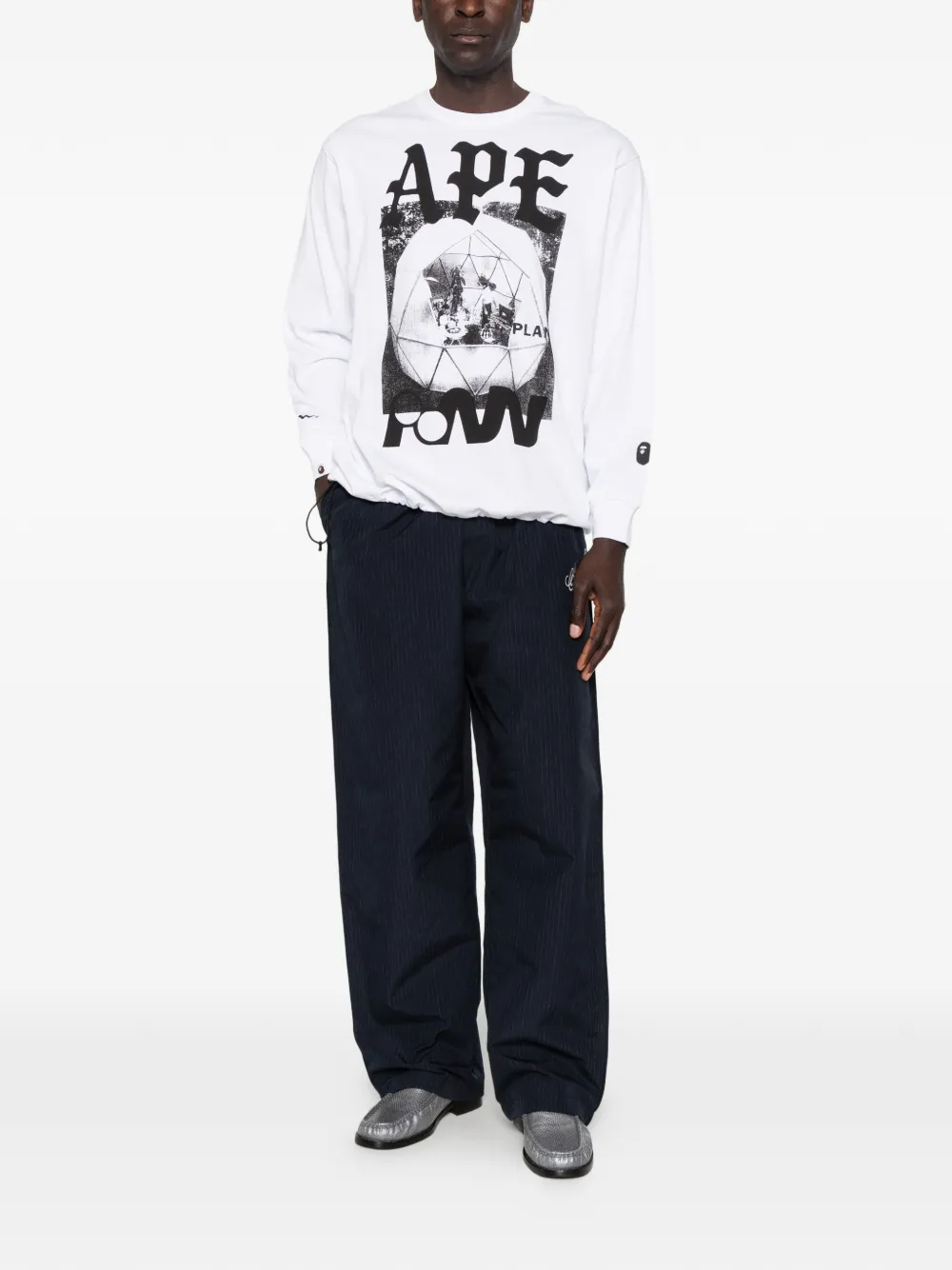 A BATHING APE T-shirt met print Wit