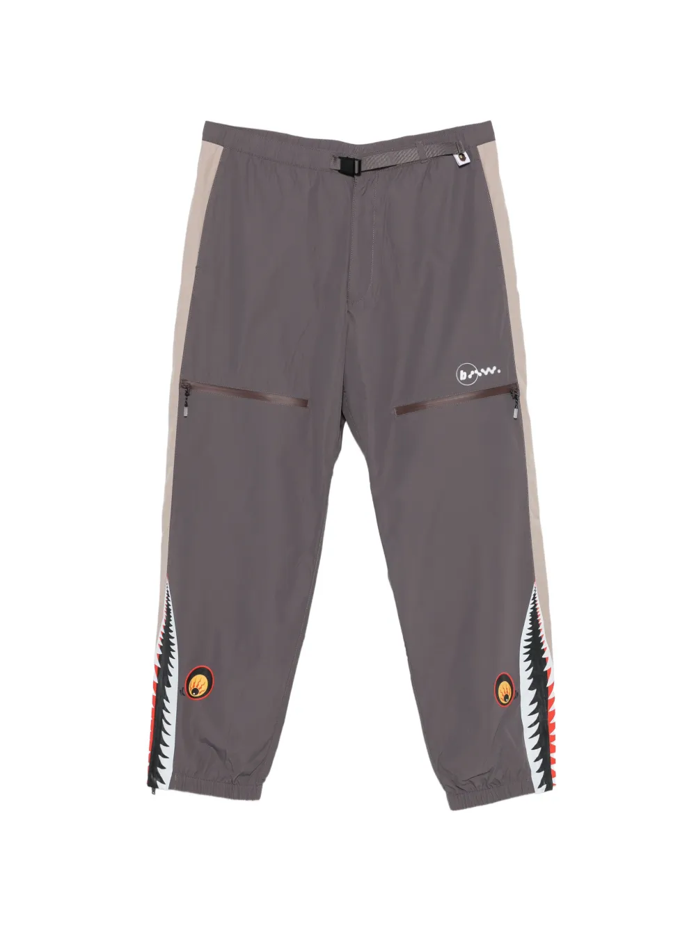 A BATHING APE® x Kazuki Kuraishi elasticated-cuffs track pants - Grigio