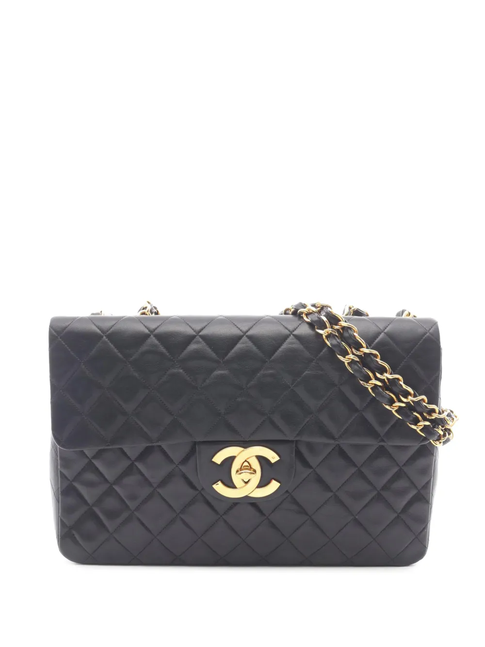 CHANEL Pre-Owned 1991-1994 Jumbo XL Classic Lambskin Single Flap shoulder bag - Nero