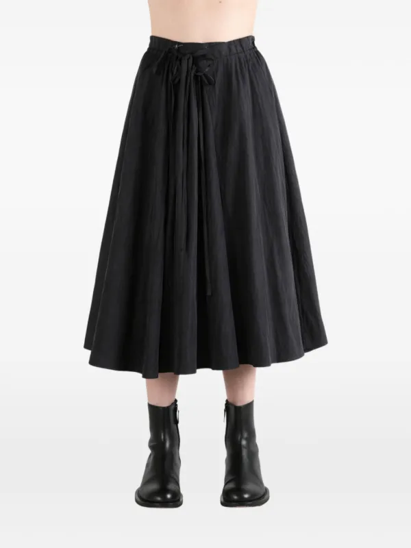 Studio Nicholson Tie-fastening Pleated Skirt in Black