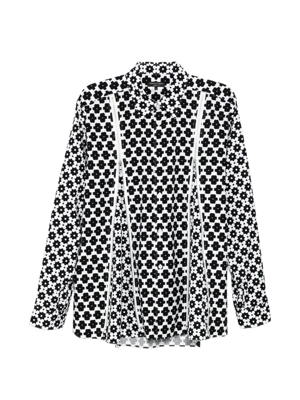Comme Des Garçons geometric-print zip-detail shirt - Nero