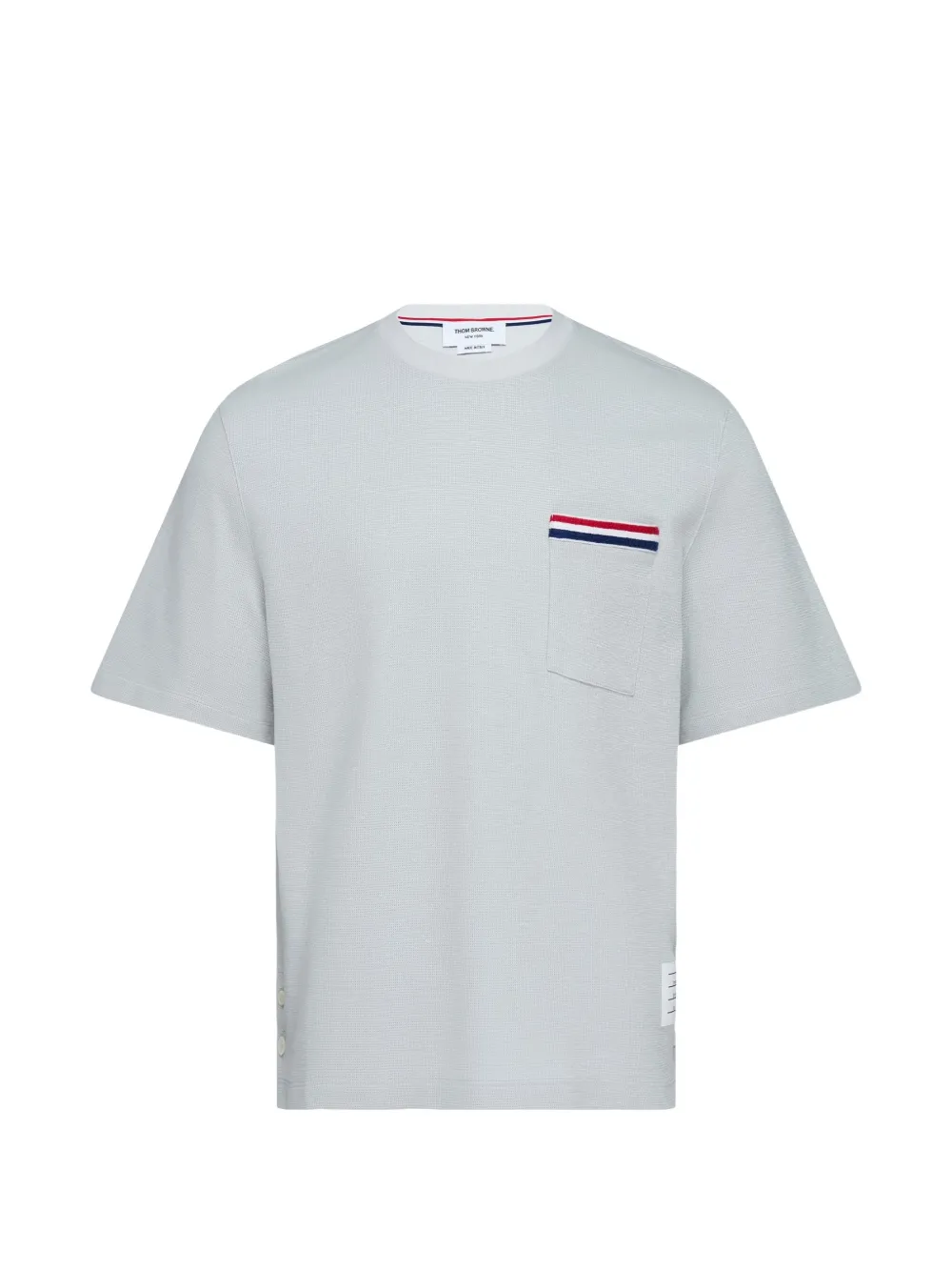 Thom Browne RWB stripe-trim pocket T-shirt - Grigio