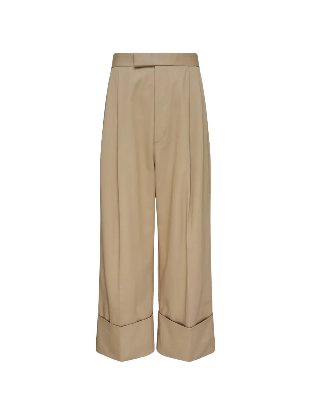 Thom Browne double-pleat turned-up trousers - Nude