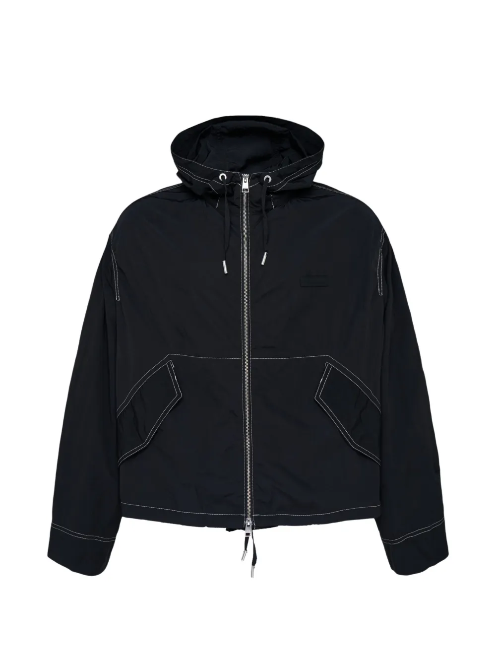 AMI Paris contrast-stitch hooded jacket - Black