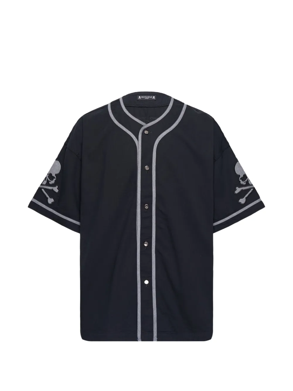 Mastermind Japan logo-patch baseball shirt - Black