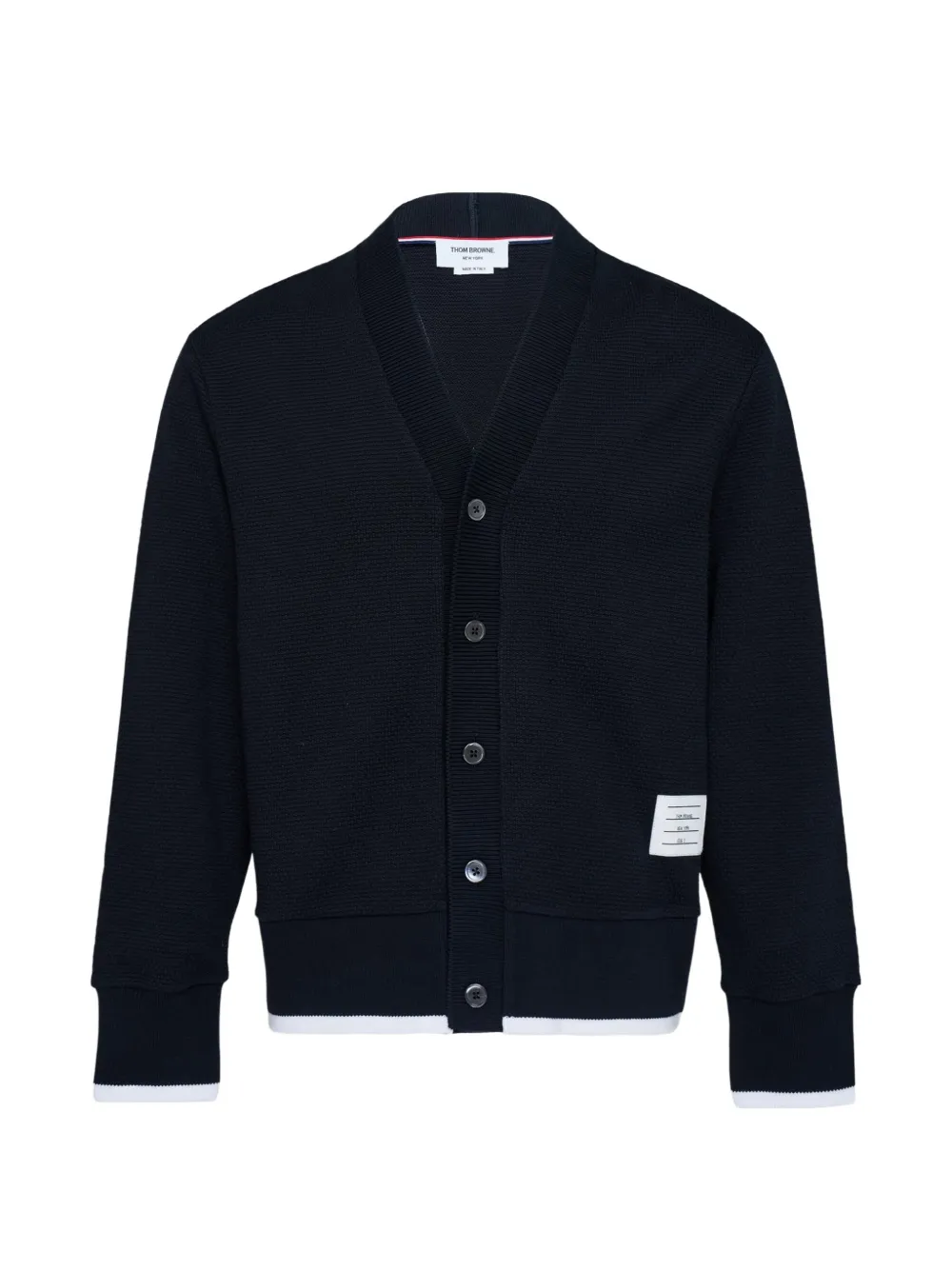 Thom Browne V-neck chunky-trim cardigan - Blu
