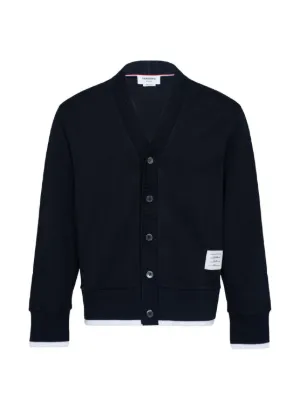 Thom Browne Merino Wool 4-bar Classic V-neck Cardigan | Blue