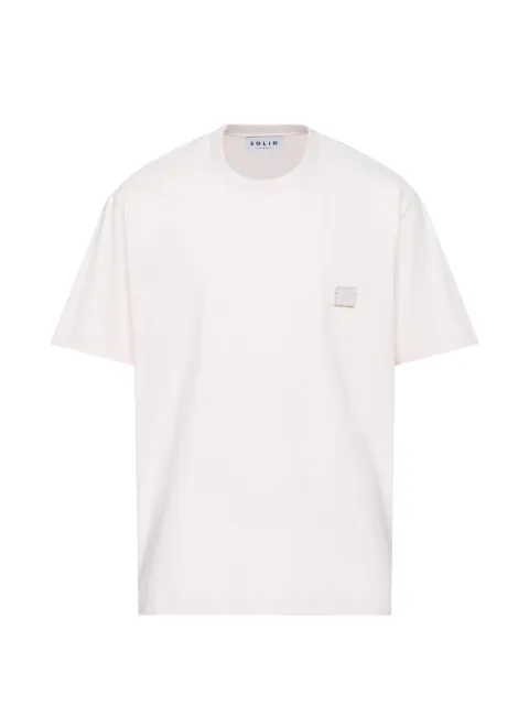 SOLID HOMME logo-patch T-shirt
