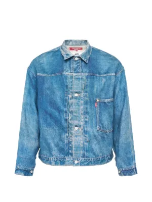 Sacai x Dr Woo embroidered-spider Denim Shirt | Blue | FARFETCH