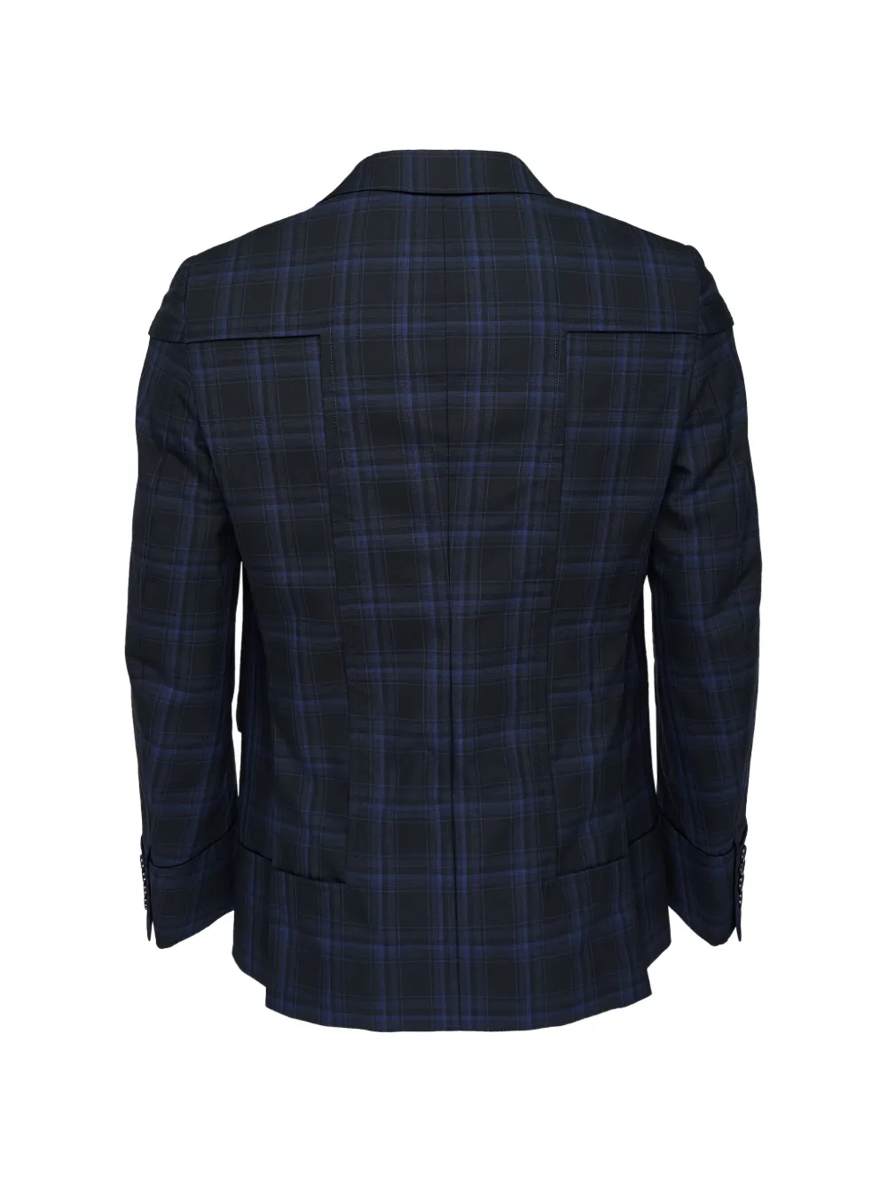 Comme des Garçons Homme Deux Geruite blazer met vlakken Zwart