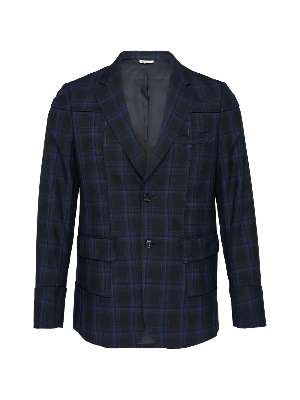 Comme des Garçons Homme Deux check-pattern panelled blazer - Nero