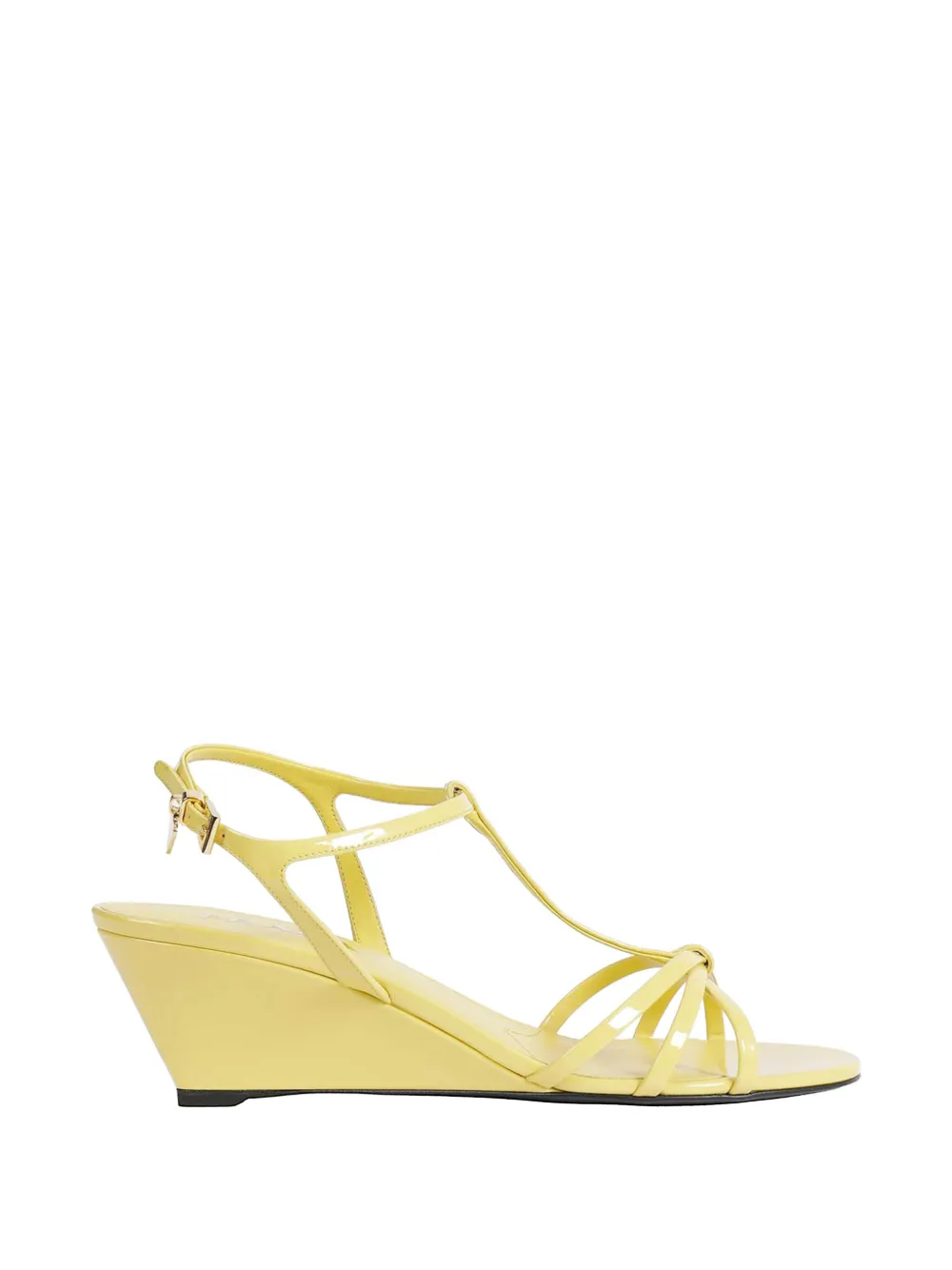 Prada leather wedge-heel sandals - Giallo