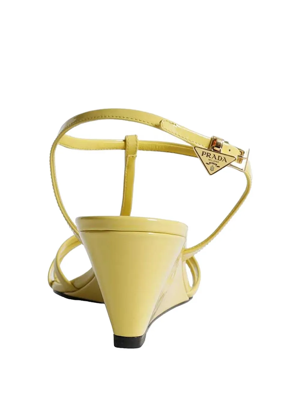 Prada leather wedge-heel sandals Geel