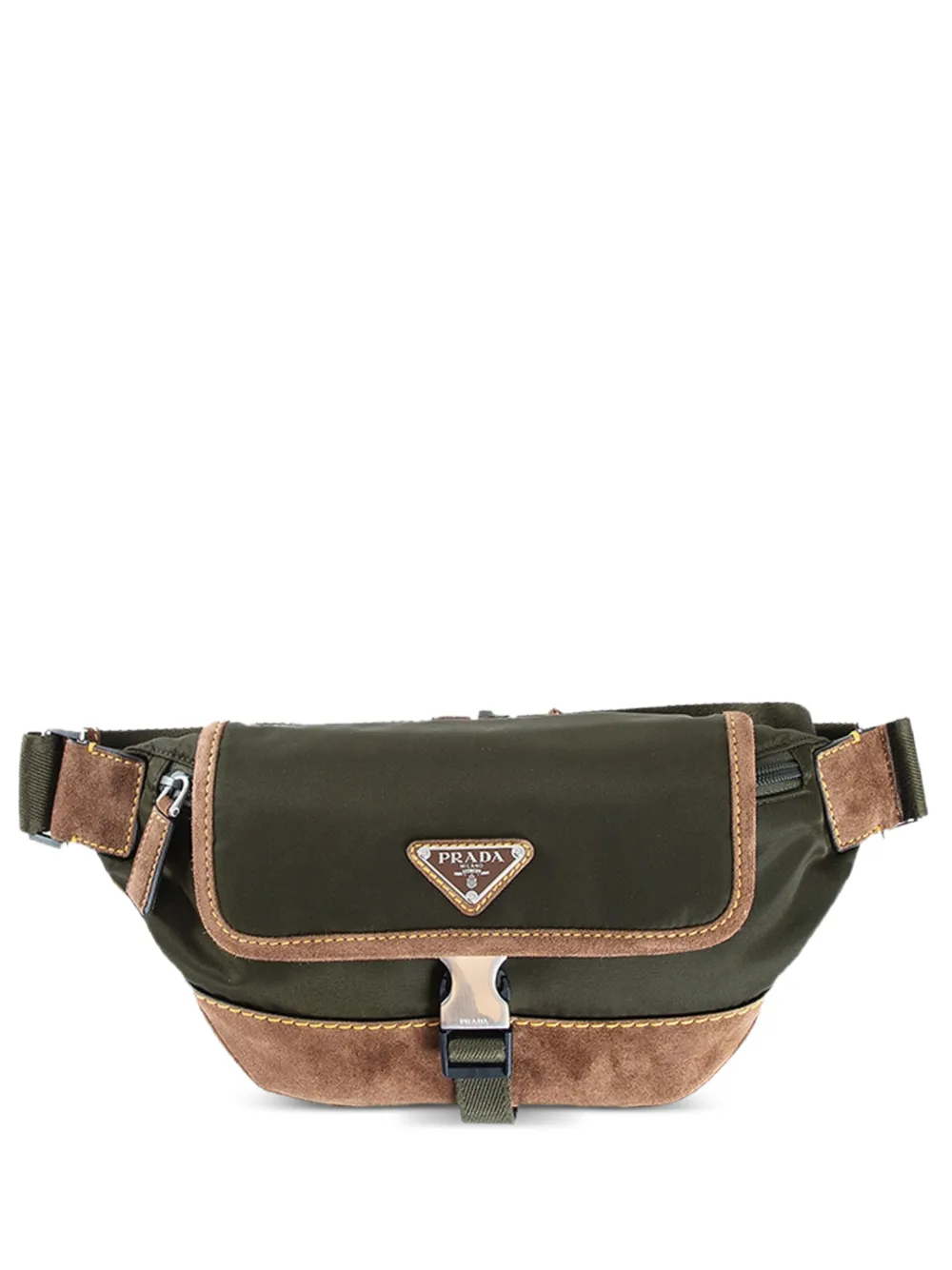 Prada triangle logo belt bag - Verde