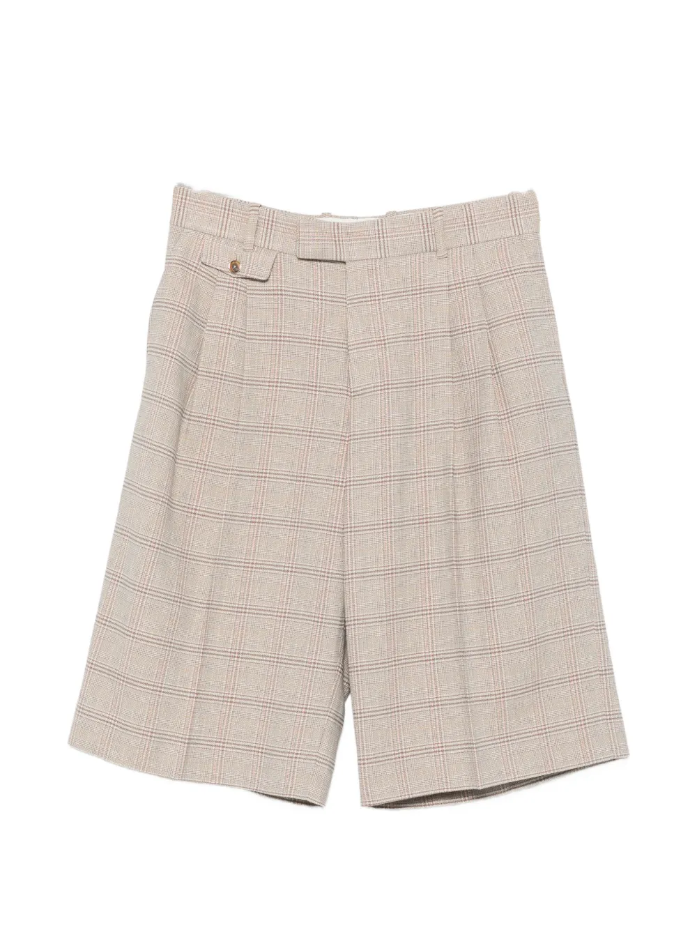 Drôle De Monsieur check-pattern pleated shorts - Neutrals