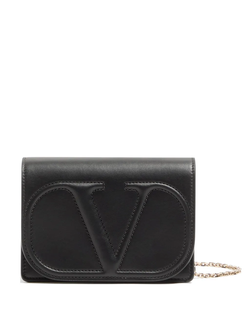 Valentino Garavani pouch with VLogo Walk calfskin chain - Nero