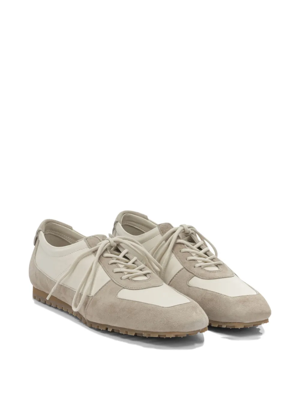 Aeyde Uma panelled suede sneakers Beige