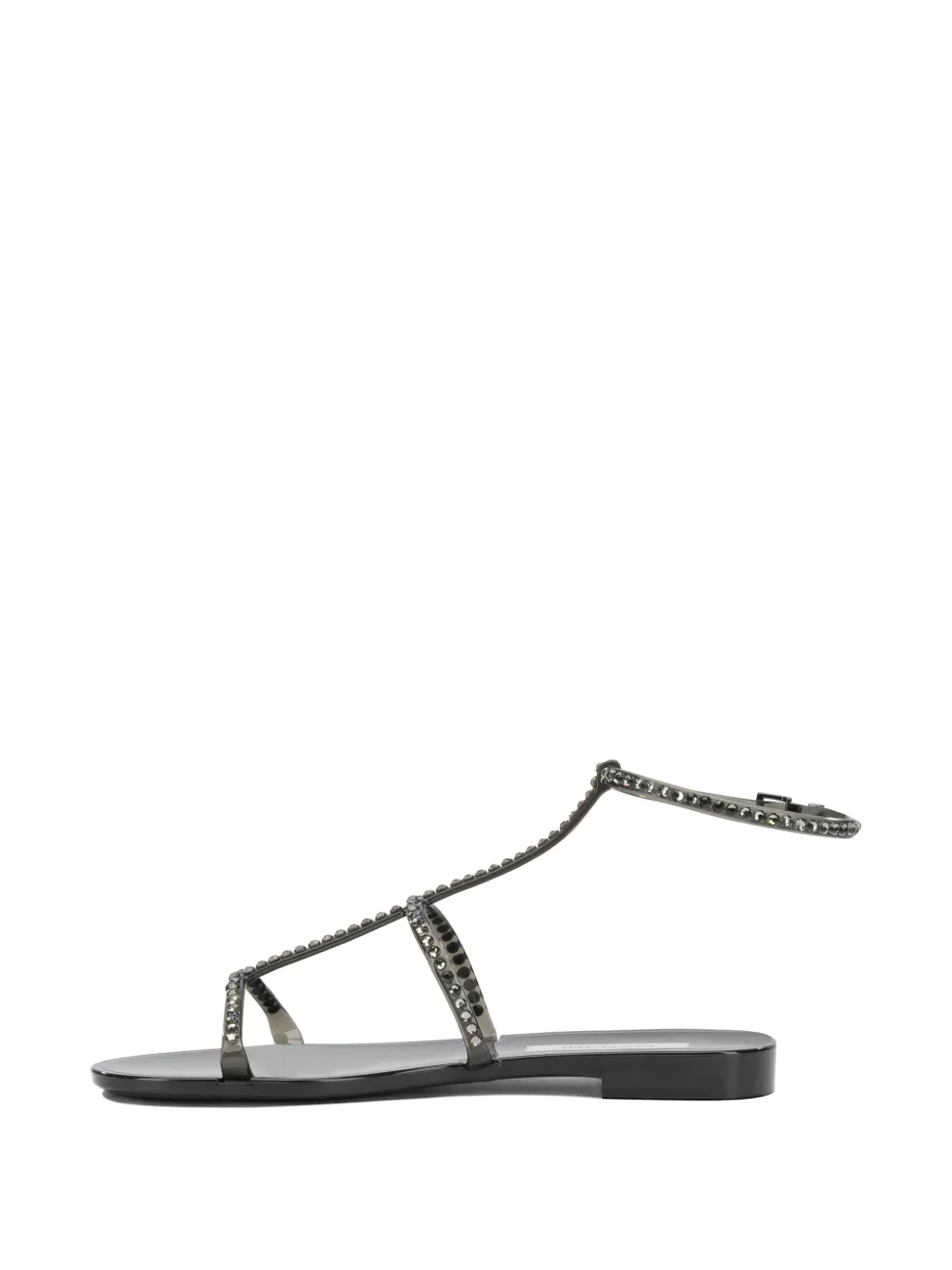 MENGHI Sandalen verfraaid met kristallen en gekooid bandje Zwart