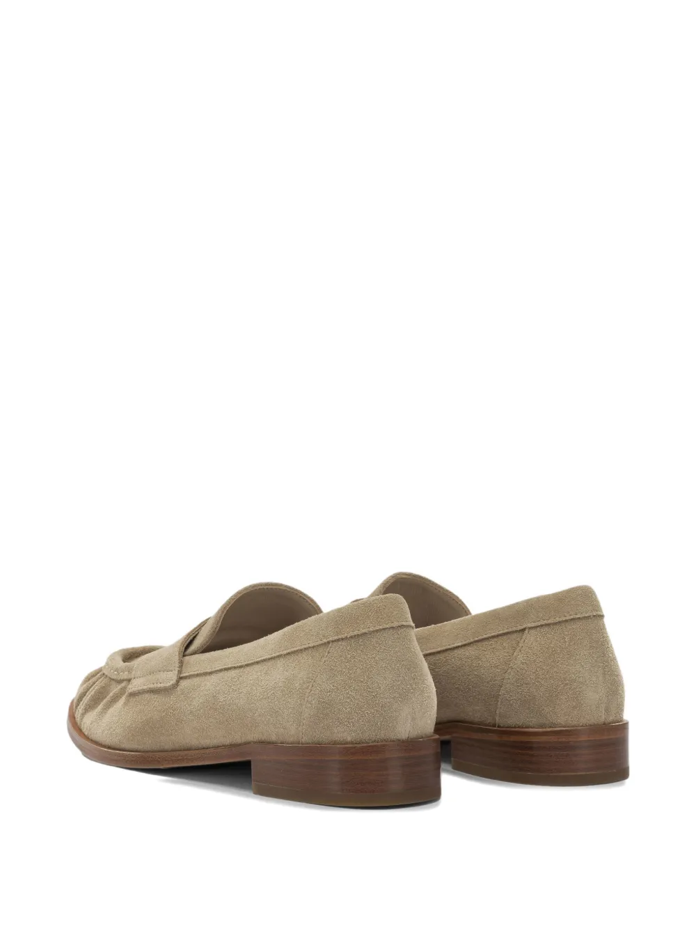 strategia shoes Georgie ruched suede loafers Beige
