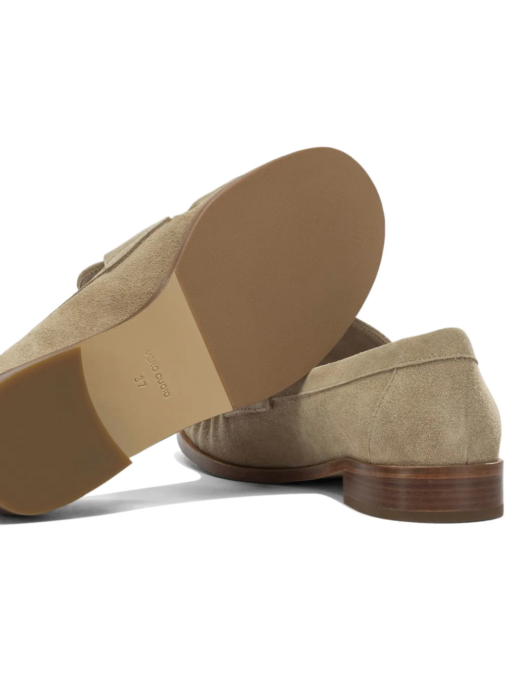 strategia shoes Georgie ruched suede loafers Beige