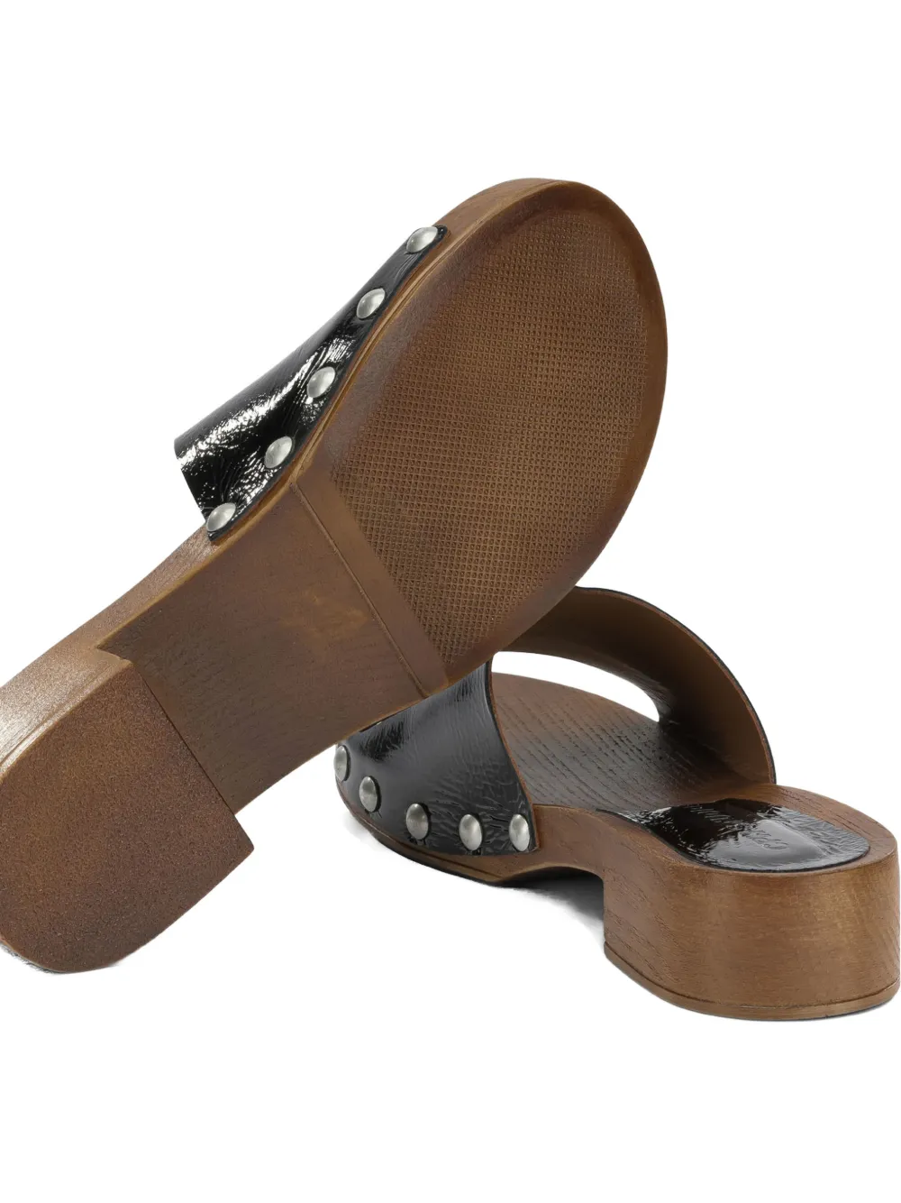 Copenhagen CPH798 studded patent leather mules Zwart