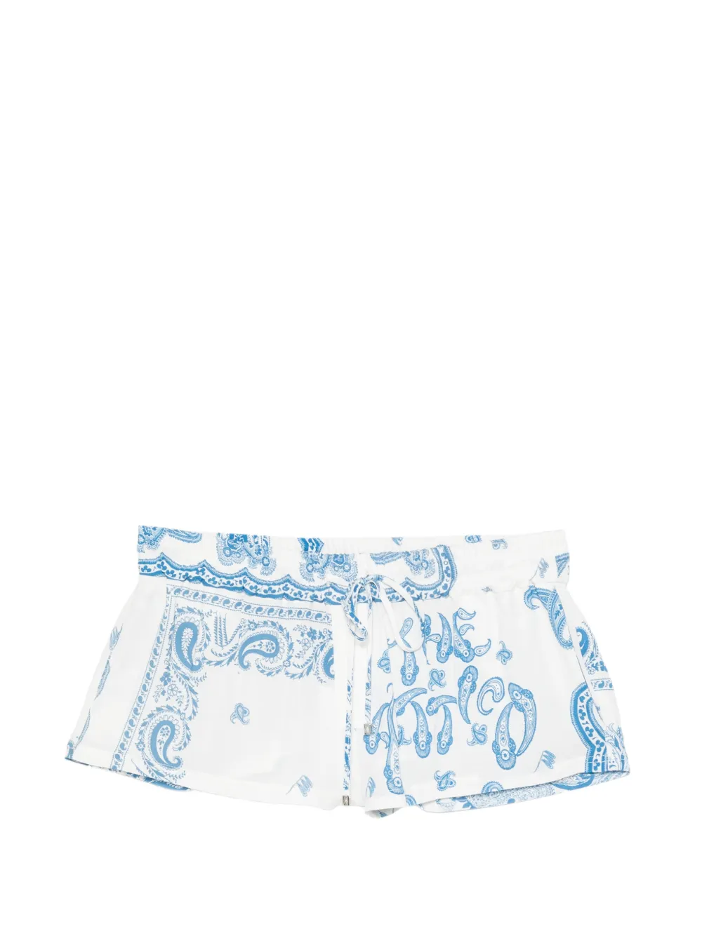 The Attico paisley drawstring shorts - Bianco