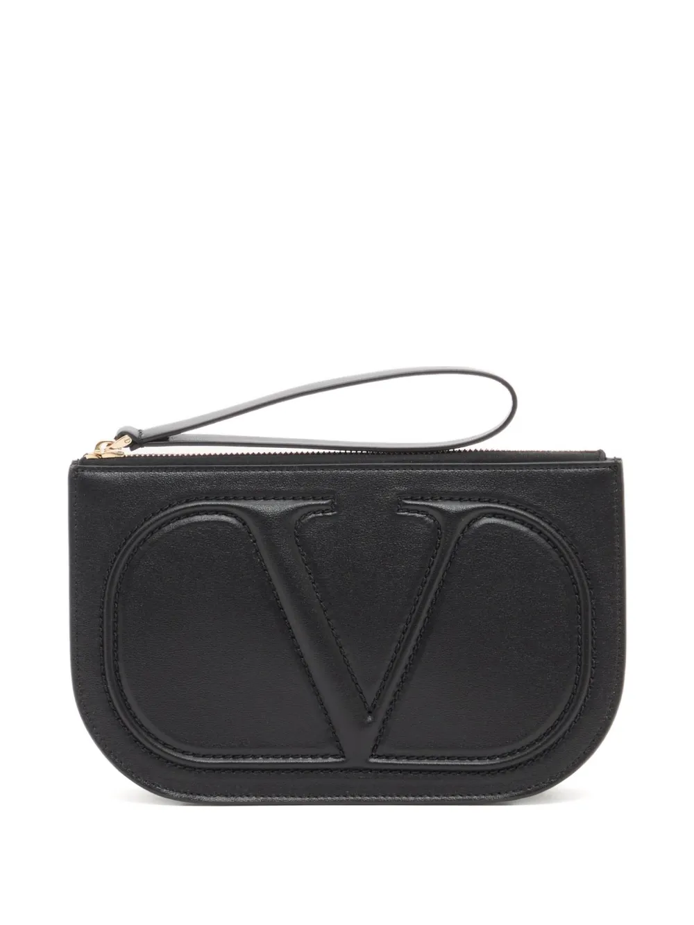 Valentino Garavani VLogo walk calfskin pouch - Nero